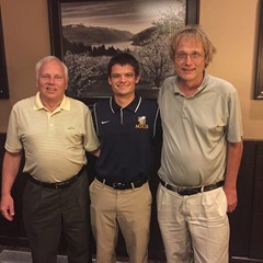 O’Kelly with CoSIDA Hall of Famers Bob Guptill (right) and Paul Madison, both of which he cites as major mentors in his young career.